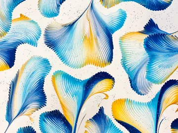 Colorful abstract paint strokes on white background.