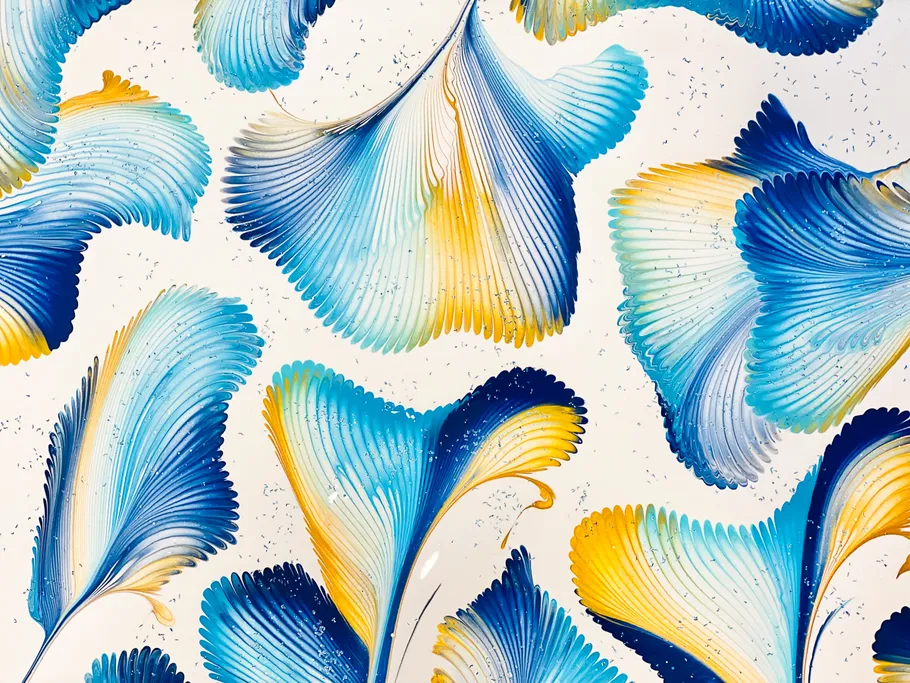 Colorful abstract paint strokes on white background.