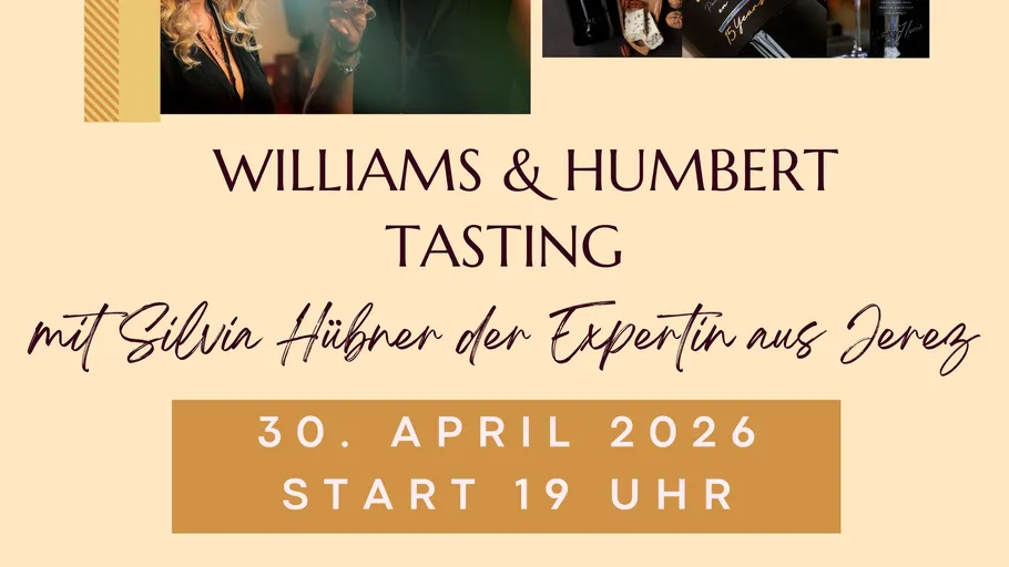 Veranstaltungsplakat für Williams & Humbert Tasting.
