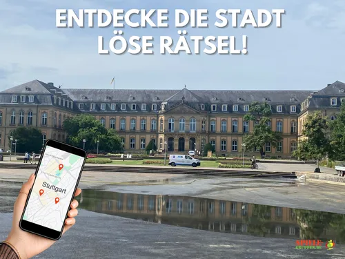 Hand mit Handy, Gebäudekulisse, Stadterkundung.