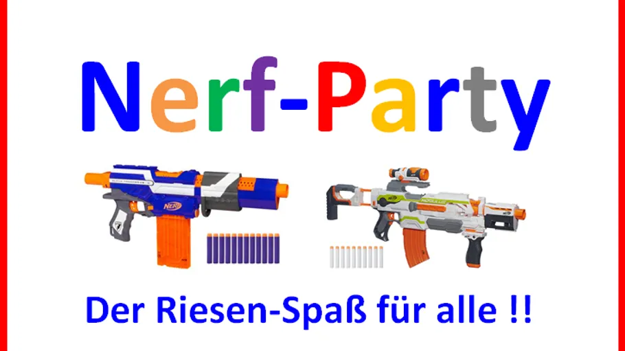 Two Nerf guns with foam darts on white background.