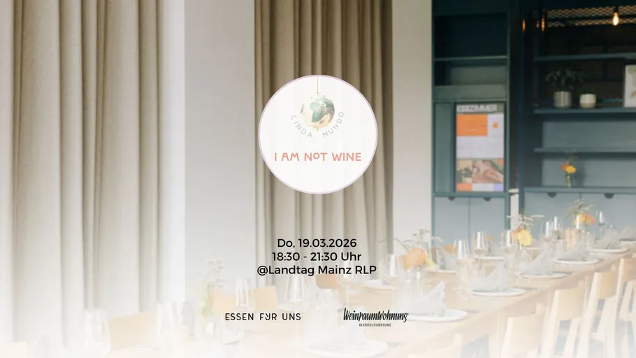 Event poster with dining table and text details.