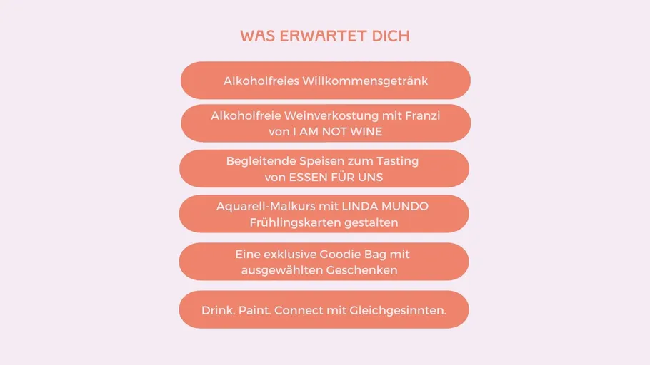 Liste von Aktivitäten und Angeboten auf Deutsch.