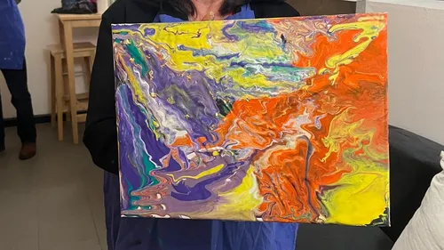 Acryl Pouring auf der KREATIV Messe in Stuttgart