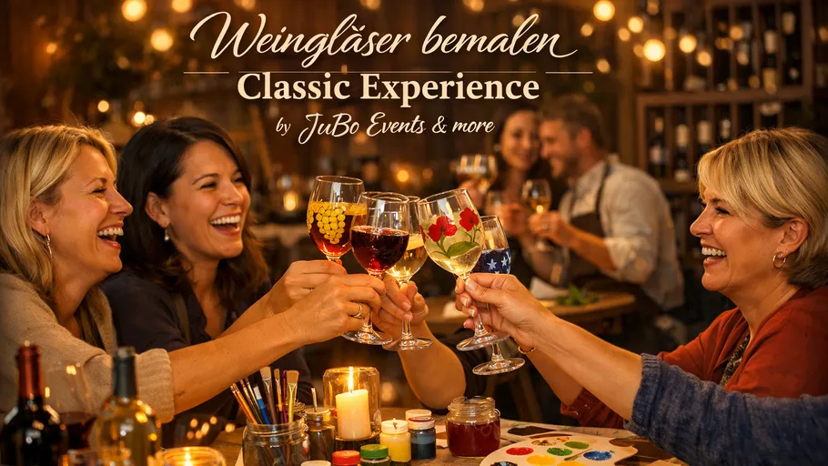 Women painting wine glasses in a cozy setting.