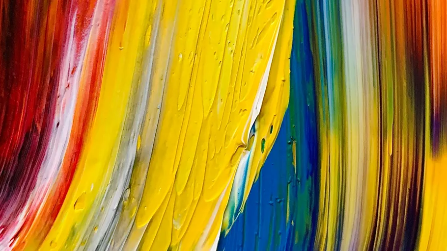 Buntes abstraktes Gemälde mit Textur-Pinselstrichen.