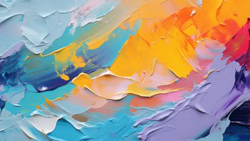 Colorful abstract painting with vibrant brushstrokes.