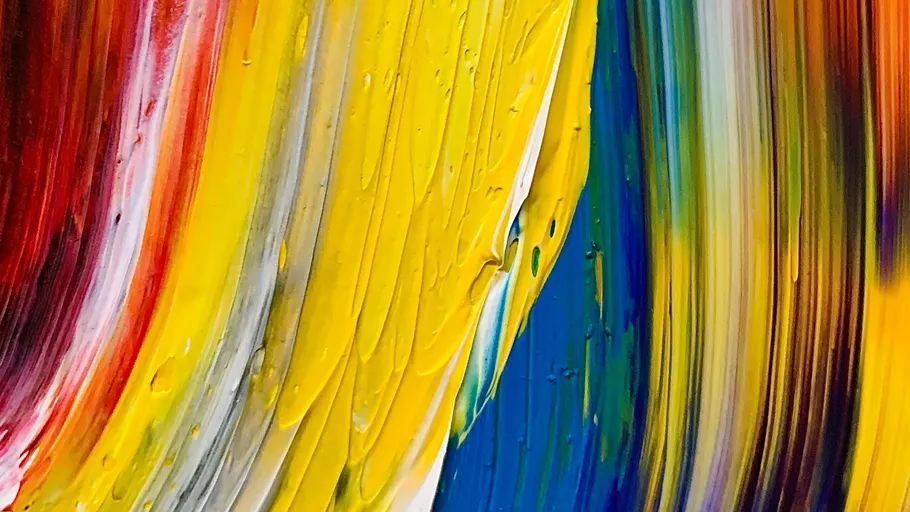 Colorful abstract paint strokes on canvas.