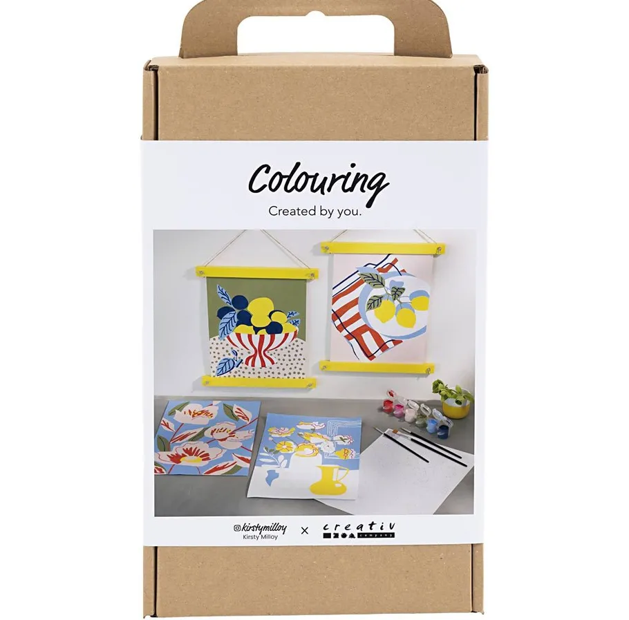 Craft kit box with colorful artwork displayed.