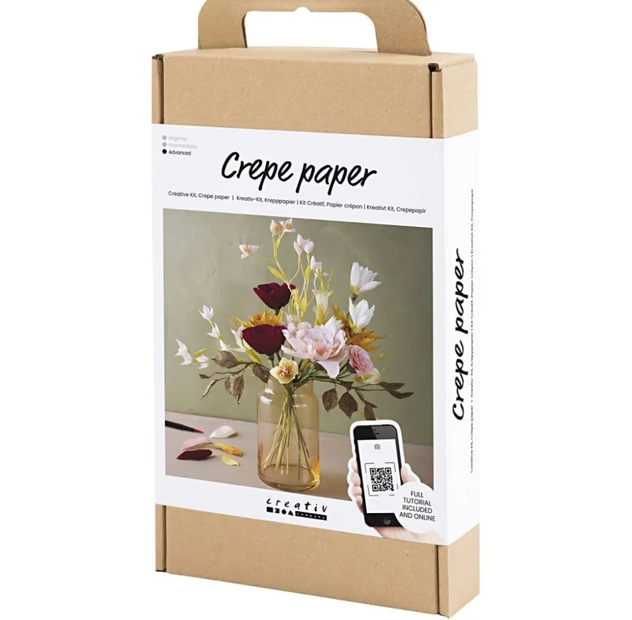 Craft kit box with paper flower design.