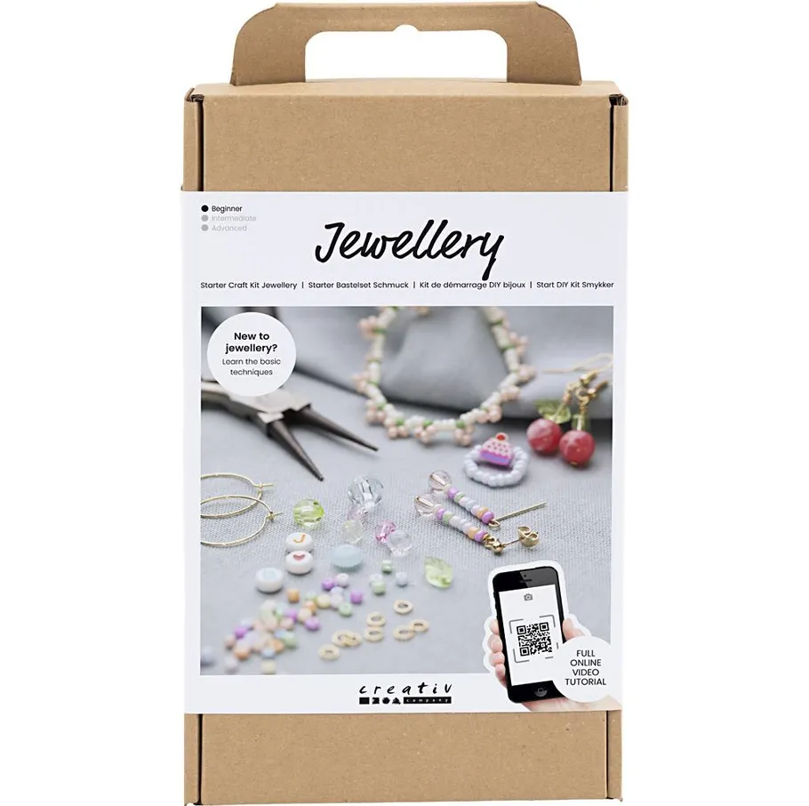 Jewellery making starter kit box with tools.