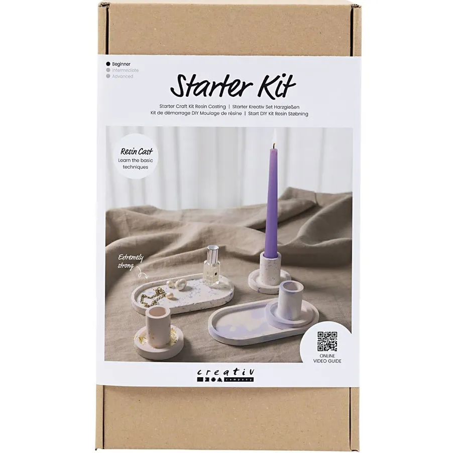 Craft kit box with candle and trays.