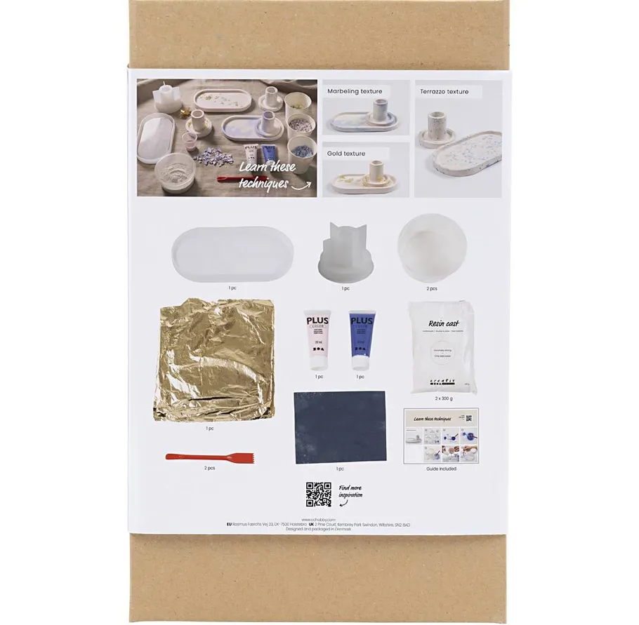 Craft kit box with contents displayed.