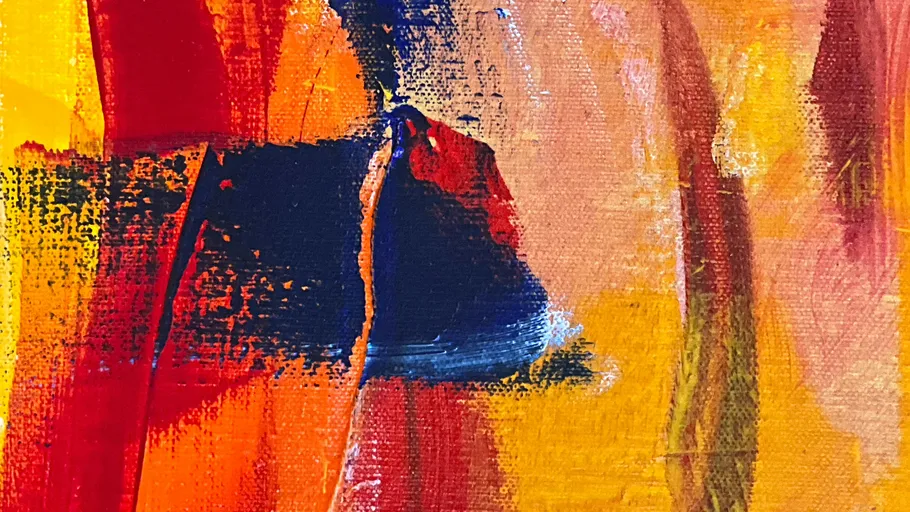 Colorful abstract painting with bold brushstrokes.