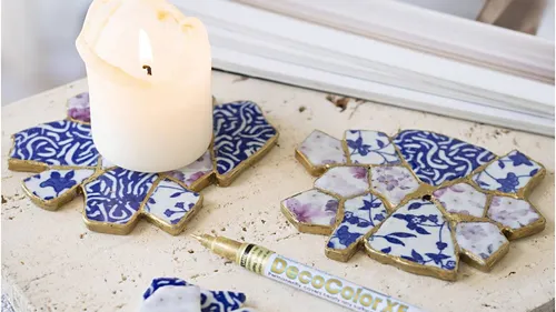 DIY Kintsugi Set: Untersetzer mit Gold gestalten