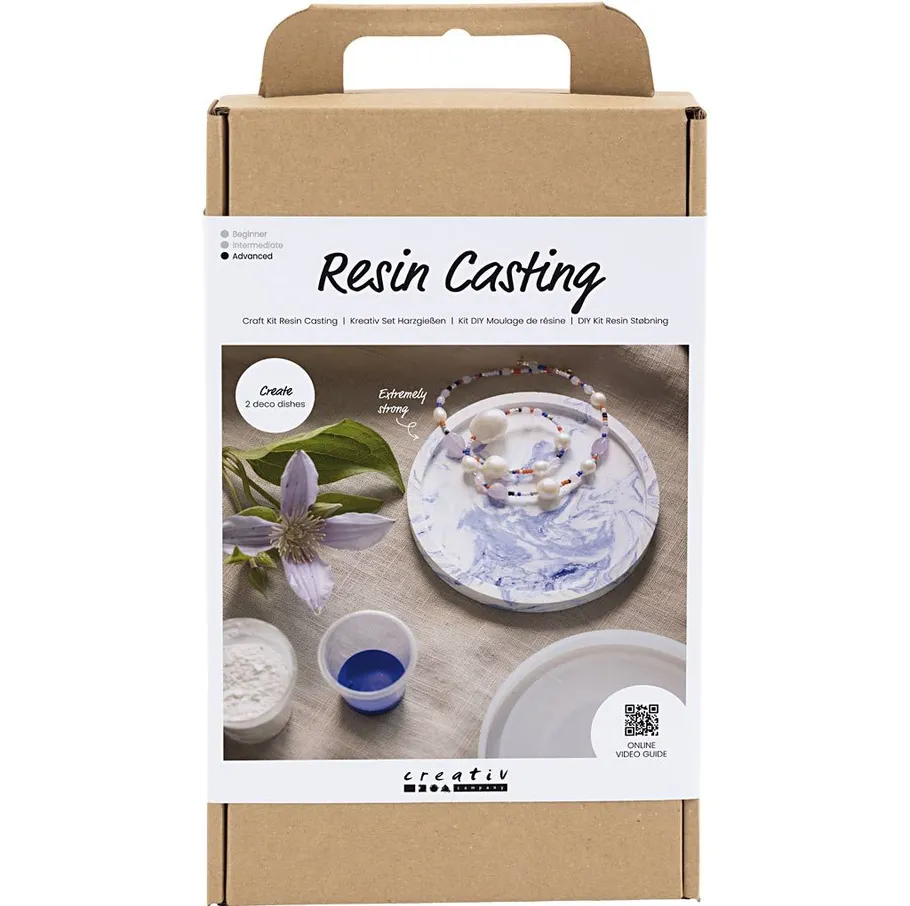 Resin casting kit in cardboard box.