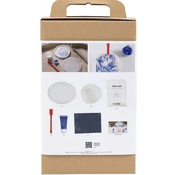Bastelset-Box mit dargestellten Harzmaterialien.