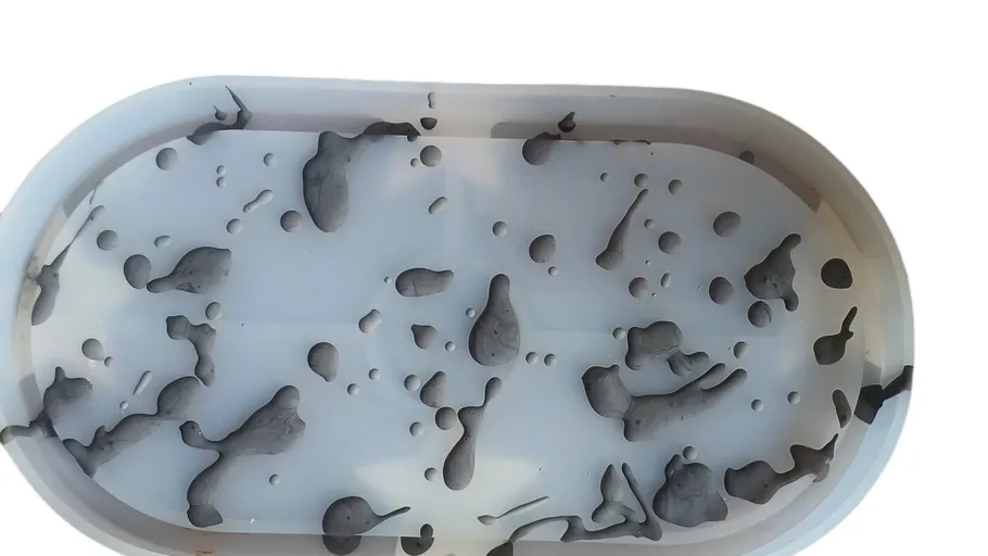 Close-up of a plastic ice cube mold.
