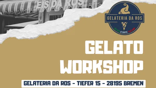 Gelateria Da Ros Werbung für Gelato-Workshop.