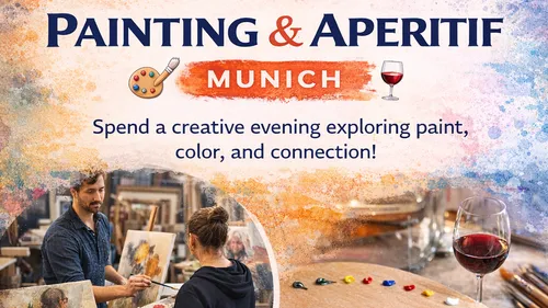 People painting in artistic studio with wine.