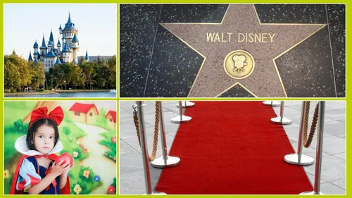 Schloss, Hollywood-Stern, Schneewittchen-Kind, roter Teppich.