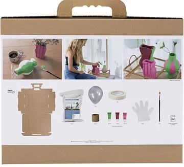 Craft kit contents displayed on box packaging.