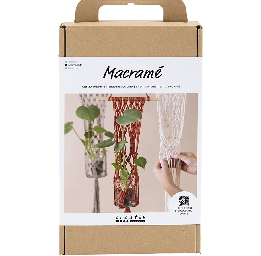 Makramee-Bastelset mit Pflanzenhaltern.