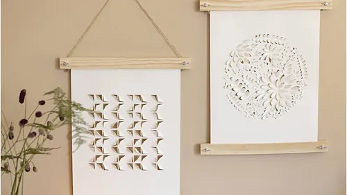 3D-Papierkunst-Wanddeko – Set mit Posterhängern für zuhause