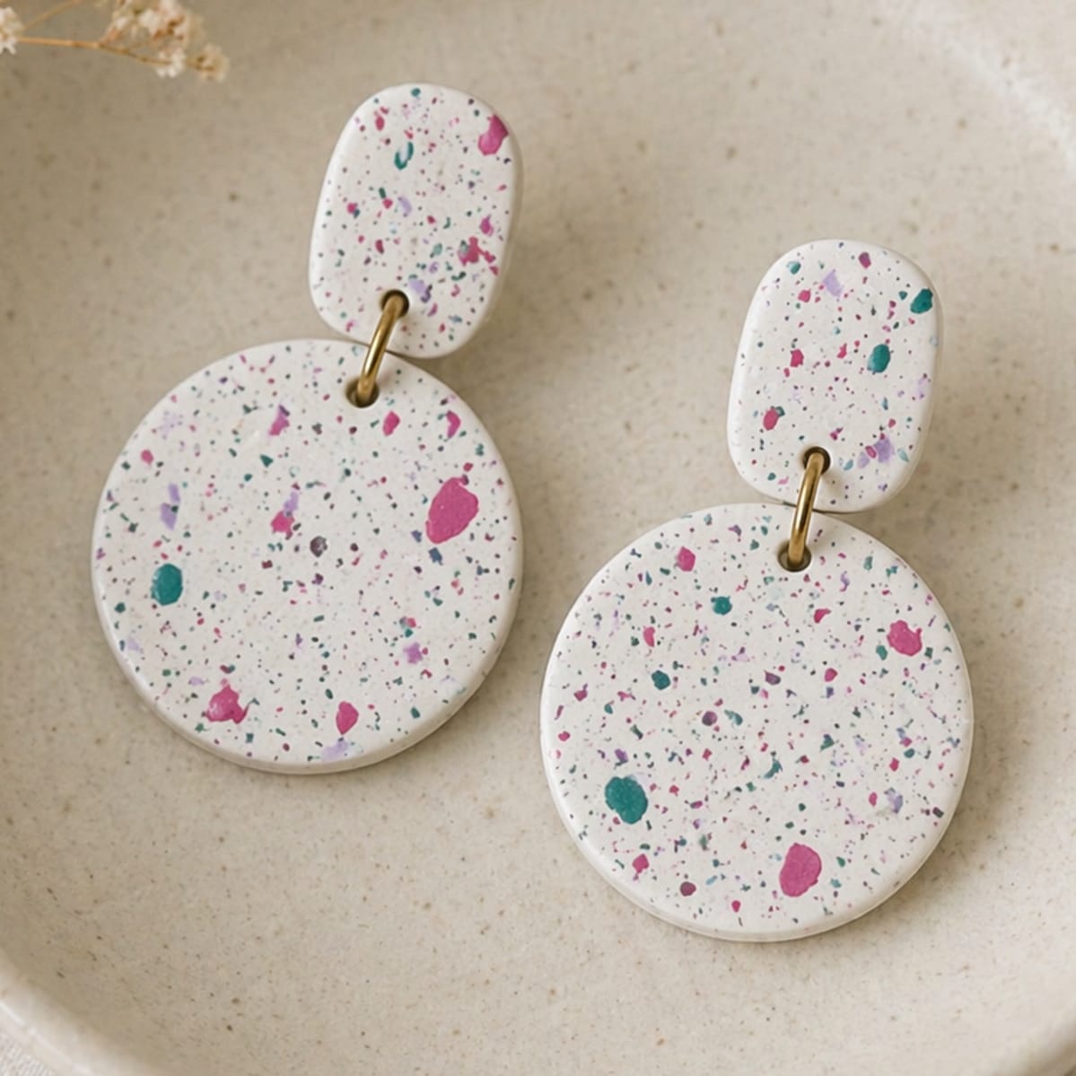Polymer Clay Schmuck Workshop in Hamburg: Terrazzo Style