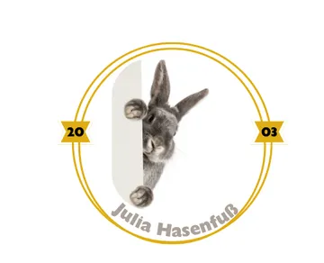 Kaninchen schaut hinter einem Panel hervor.