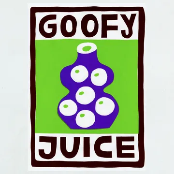 Poster von Goofy Juice mit violettem Krug.