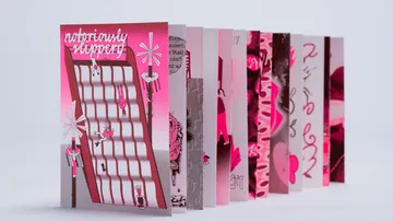 Accordion-style book with vibrant illustrations.