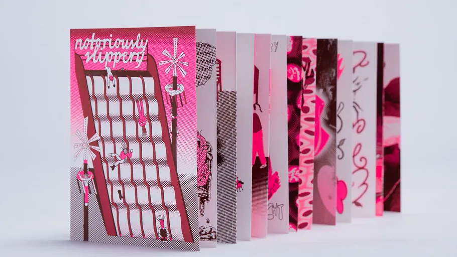 Accordion-style book with vibrant illustrations.