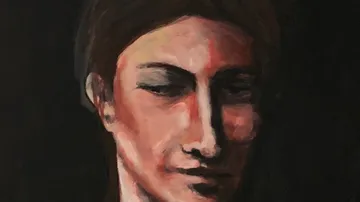 Abstract portrait with dark background.