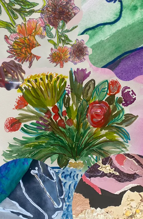 Gruppen Blumen Kunstworkshop mit Sektempfang, Musik & Bild