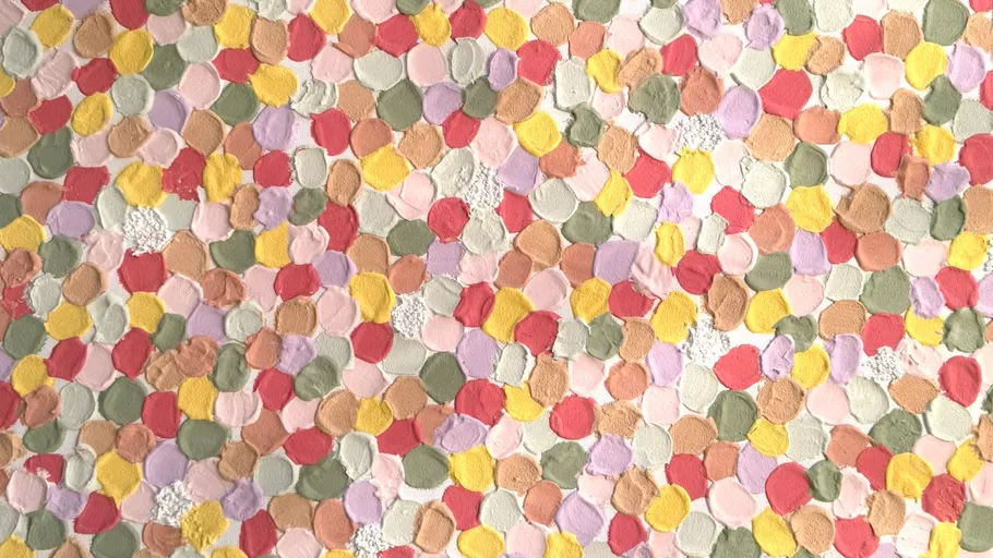 Colorful abstract artwork with textured dots.