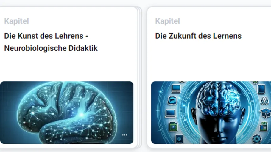 Digitale Gehirnbilder zu Bildungsthemen.