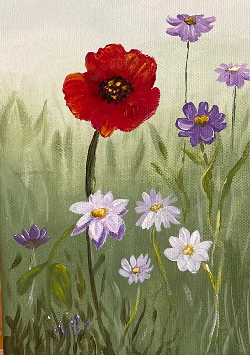 Kunstkurs in Sehnde - Sommerwiese: Wildblumen und Lavendel