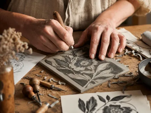Linolschnitt lernen in Duisburg: Kreativ-Workshop