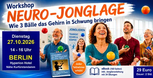 Menschen jonglieren Bälle, Werbe-Workshop-Umgebung.