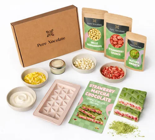Chocolate kit with ingredients and instructions.