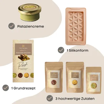 Ingredients and molds for chocolate making.