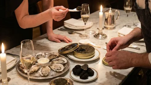 Premium-Kaviar verkosten in Berlin mit Champagner