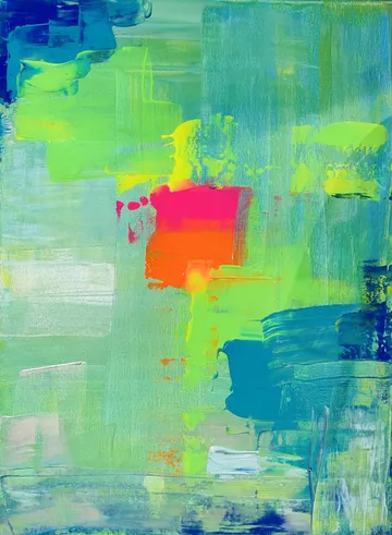 Vibrant abstract painting with bold colors.