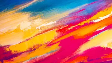 Abstract painting with vibrant colors.