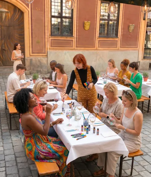 Weingläser bemalen mit inklusiver Weinprobe in Augsburg
