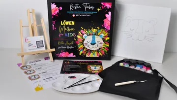 Painting kit for kids with lion theme.