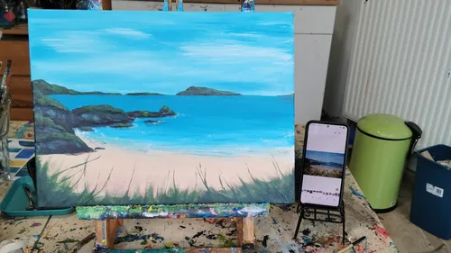 Acrylmalerei oder Zeichnen am Abend in Jüchen