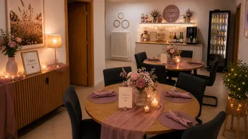 Esstische für Ladies Night Veranstaltung.