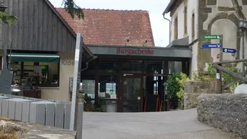 Entrance to a restaurant called Burgschenke.